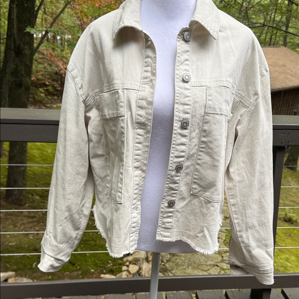 Kensie Off-White Jean Jacket